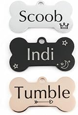 EDSG Personalised Dog Tags for Pets UK Deep Engraved Stainless Steel Bone Tag view 4