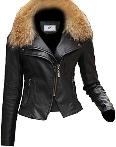 Figura Fashionz Short Body Furry Lambskin Leather Jacket for Women