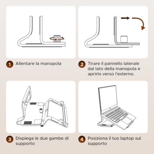 Supporto Verticale Orizzontale 2 in 1 per Laptop Grigio