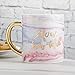 Kate Aspen Marbleized 16 oz. Mug Foil Handle Favor Box, One Size, purple, pink, blue, gold, white