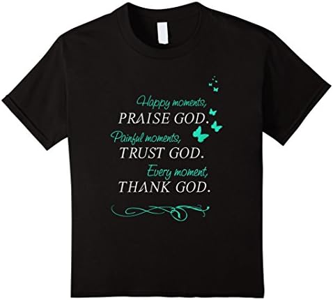 Kids praise trust thank god love church typografic bible T-Shirt  6 Black