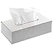 MyGift Modern Chrome Stainless Steel Tissue Box Cover with Easy Refillable Hinged Lid, Bathroom Facial Tissue Paper Holder