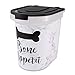 Paw Prints Plastic Rolling Pet Food Bin, Bone Appetit Design, 26lb