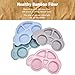 4pcs Bamboo Divided Plates for Baby Feeding, Non Toxic & Safe Toddler Plates, Eco-Friendly Tableware for Baby Toddler Kids Bamboo Toddler Dishes & Dinnerware Sets, Car Plates