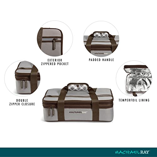 Rachael Ray Expandable Insulated Casserole Carrier with Dish Storage