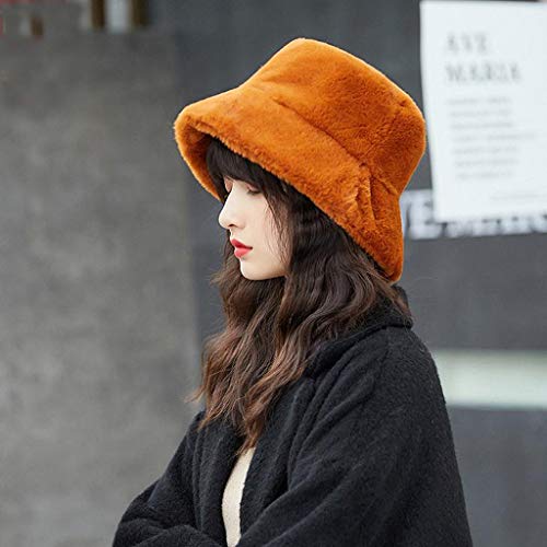 DingLong Wintermütze Bucket Hat für Damen/Mädchen, Mode Fischerhüte Warm Baumwolle Pelz Unisex Faltbar Anglerhut, Zum… – Bild 3