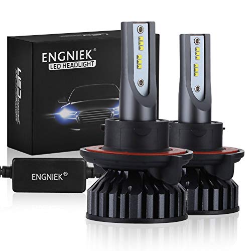 H13 LED Headlight Bulbs Pure White Bright 9008 Dual High Low Beam Conversion Kit, 80W, 12,000Lm, 6000K, 2pcs