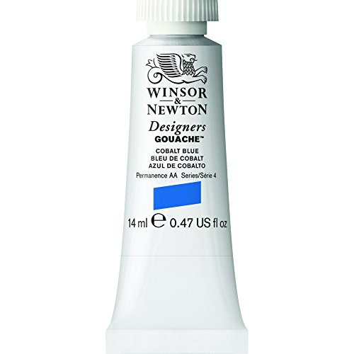Winsor & Newton Designers Gouache - Peinture Gouache pour le Dessin, L'illustration, le Design - Aquarelle Opaque, Tube de 14ml, Couleur Bleu De Cobalt Row