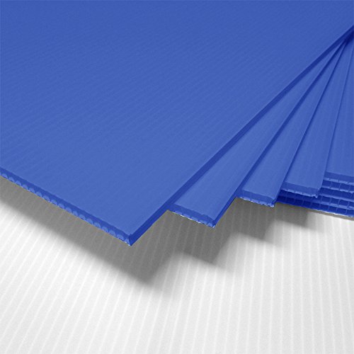 Fantastic Displays 18" x 24" Blank Corrugated Plastic Sheets Coroplast Blue 25Sheet Bundle