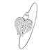 MANZHEN Supernatural Protection Angel Wings Easy Open Hook Love Bangle Girl Women Bracelet (silver)