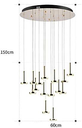 LXSEHN LED Nordic Modern Minimalist Aluminum Meteor Shower Chandelier, Creative Bedroom Living Room Study Restaurant Bar Lighting Pendant Illumination Lamps Lanterns (Color : Neutral light-16 lamp)