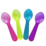 Frozen Dessert Supplies Transparent Mixed Tasting Spoons - 3 Inch Mini Plastic Taster Spoons for Sampling Food, Ice Cream, Desserts, or Spices - Many Bright & Beautiful Colors & Fast Shipping!