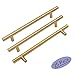 Goldenwarm 25pcs Brushed Brass Kitchen Cabinet Hardware Handle 1/2