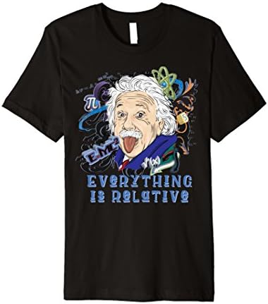 Mens Albert Einstein Quote Everything Is Relative T Shirt Medium Black