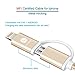 [Apple MFi Certified] 2 in 1 Dual Lightning USB Cable 3ft 1 M, HUNDA Nylon Braided USB Connector for Android and Apple Devices such as iPhone, iPad , Samsung, HTC, Nexus, Sony and More (Gold)