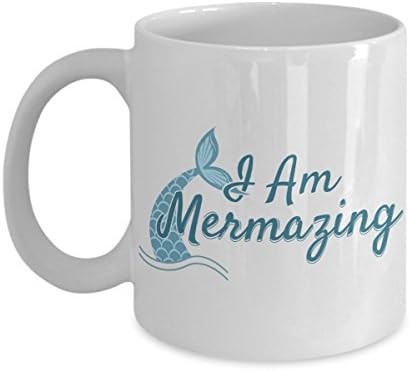 Mermaid Coffee Mug I Am Mermazing Funny Novelty Gift Idea For Women Men White 11oz Ceramic