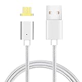 Magnetic USB Cable for Micro USB Charging and Data transfer 3.3ft Cable for Android Gen5 (1PC Silver) …