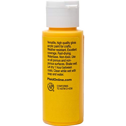 Apple Barrel 21395 Gloss Finish Acrylic Paint, 2 oz., Golden Yellow - //medicalbooks.filipinodoctors.org