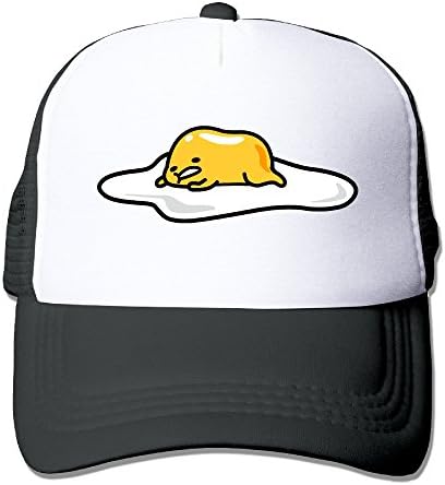 Gudetama Nylon Adjustable Caps Black Mesh Beanie Cap One Size