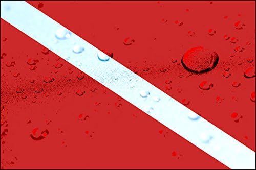 Wet Look Scuba Diver Down Flag Sticker (Diving Dive rain Drop Vinyl Decal for car or Boat (3 x 5 inch)