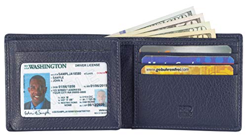 Mou MerakiRFID Leather Bifold Passcase Wallets For Men- Mens Wallet With 1 ID Window 9 Card Slots comes in a Gift Box