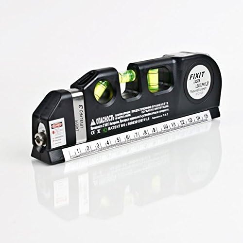 Multipurpose Laser Level Aligner 3 Bubbles Measuring Tape Ruler