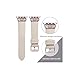 Secbolt Leather Bands Compatible Apple Watch Band 38mm 40mm iWatch Series 6 5 4 3 2 1 SE, Replacement Wristband Strap Stainless Steel Buckle，Nude