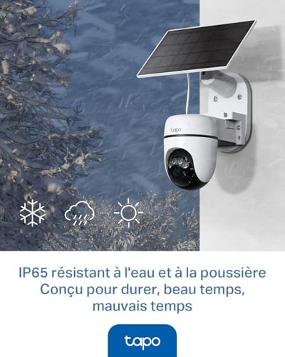 C610 Kit 2K 3MP Caméra WiFi Extérieur sans Fil avec Panneau Solaire, 360° PTZ Caméra Surveillance à Batterie 6700mAh, Détection Humaine, Vision Nocturne à Couleurs, Suivi AI, IP65