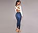 Zeagoo Women V-neck Stretch Bodysuit Bodycon Playsuit Sexy Jumpsuit Tops White Small
