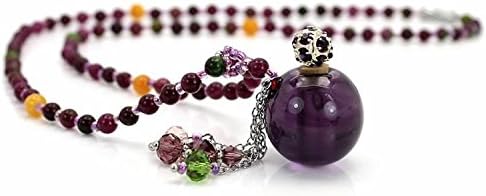 Boutique Aromatherapy Essential Oil Difusser Necklace Jewelry Colourful Tourmaline Chain Italy Handmade Glass Pendant With Cork Cover