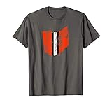 Ohio Cleveland Stripe Football Fan Weathered T-Shirt