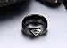 Dilanco 8mm Black Beveled Tungsten Carbide Men's Comfort Fit Wedding Bands Rings with Superman