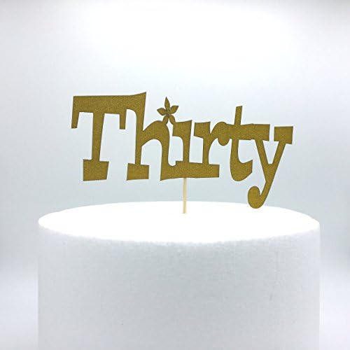 Handmade 30th Birthday Party Decor. Glitter Gold Number "30" Cupcake Toppers.30th Birthday Cake Topper Decoration. Made with Double Sided Gold Glitter Stock,Set of 2