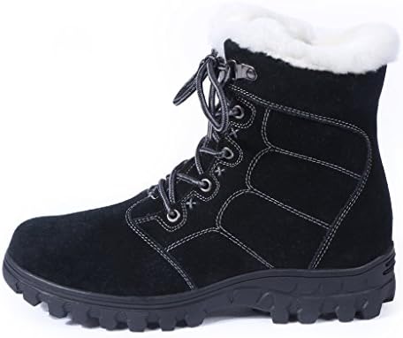 Bull Titan Women's Fur Lined Cold Weather Winter Non-Slip Ankle Boots Black 8.5M