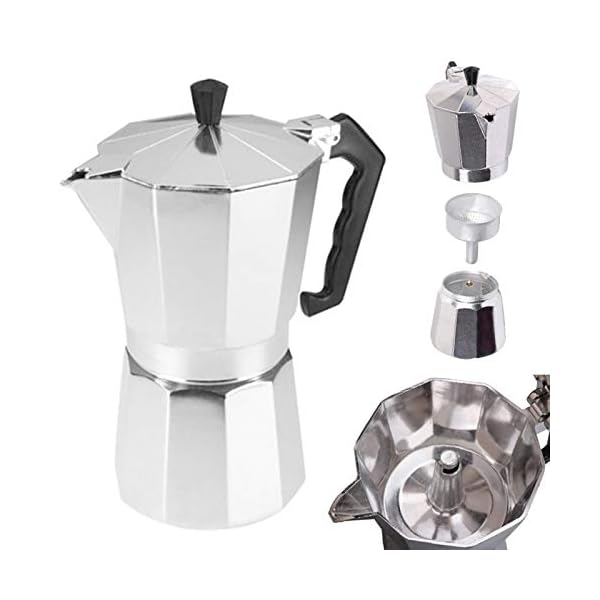 Kaffeemaschine Aluminium Mokka Espresso Espressokocher Topf Stovetop Kaffeemaschine Pot Brewer Moka Topf 1 Tasse / 3cup… – Bild 4