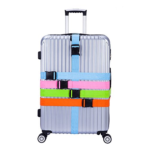Hibate Adjustable Long Luggage Straps Belts Travel Accessories - Green - Thumbnail 6