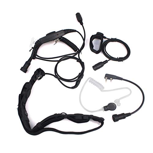 Loria 2Pin Throat Headset OR Skull Vibration Microphone for Kenwood Quansheng PUXING Baofeng UV5R 888S Portable Walkie Talkie