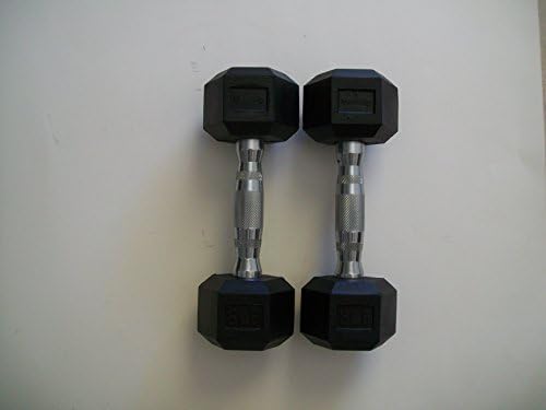 8 lb. Hex Dumbbells with Rubber Encased Heads (Pair) by Kamparts