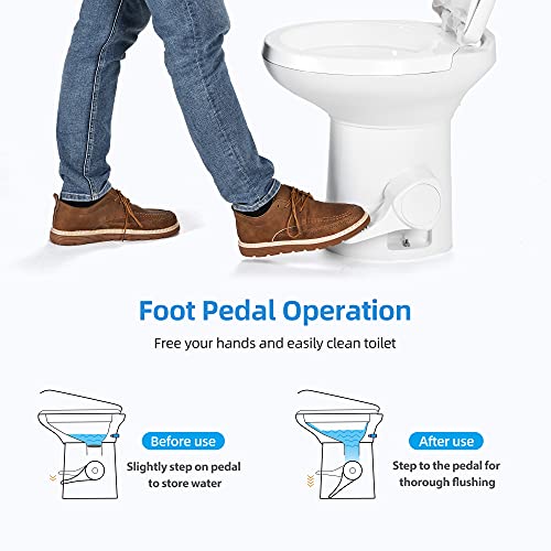 YITAHOME RV Toilet with Pedal Flush, Gravity Flush Toilet High Profile