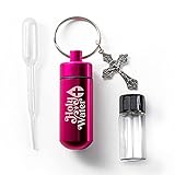 Catholic Holy Water Bottle, Pink Keychain Container