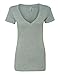 Next Level Womens CVC Deep V Tee (6640) Dark HTHR Gray XL
