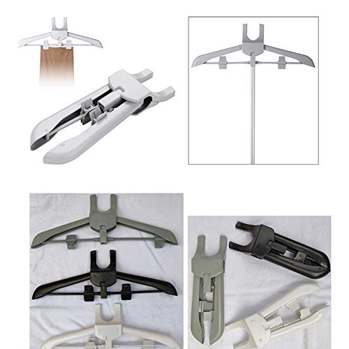 Exttlliy Garment & Drying Rack Garment Hanger/Drying Rack/Handheld Clothes Steamer Holder Ironing Steamer Bracket Telescopic Folding Hanger (Gray) - Thumbnail 3