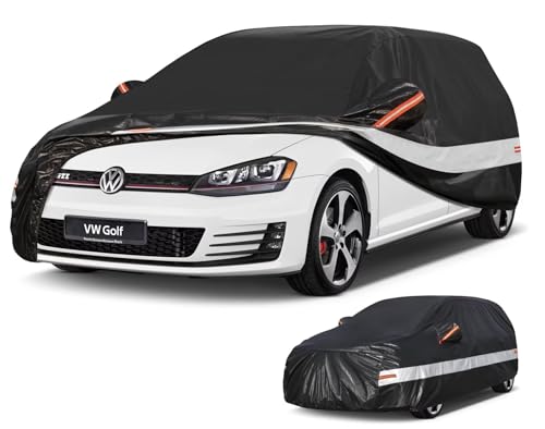 Holthly Outdoor Car Cover for VW Golf/Volkswagen Golf 4/5/6/7/8 (1997-2025), Car Cover 10 Layers of Protection, 100% Waterproof, Anti-Dust, Windproof, Rainproof.