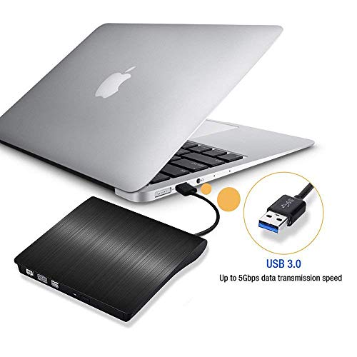 [Updated Version] External CD Drive, ACETEND USB 3.0 Portable CD DVD +/-RW Drive Slim DVD/CD ROM Rewriter Burner Writer, High Speed Data Transfer for Laptop Notebook PC Desktops (Gray) - Thumbnail 4