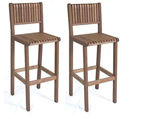 Shilpi Handicraft Ancient Look Bar Sools/Bar Chair Set of 2 Stool (Teak Wood)