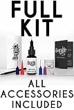 Easy.ink - Freehand Ink, Premium Quality Temporary Tattoo Ink Full Kit, Natural & Long Lasting (Organic Jagua fruit Based Ink/Gel), No Added Chemicals. Black/Dark Blue. Semi-Permanent Tattoo Ink 0.5oz