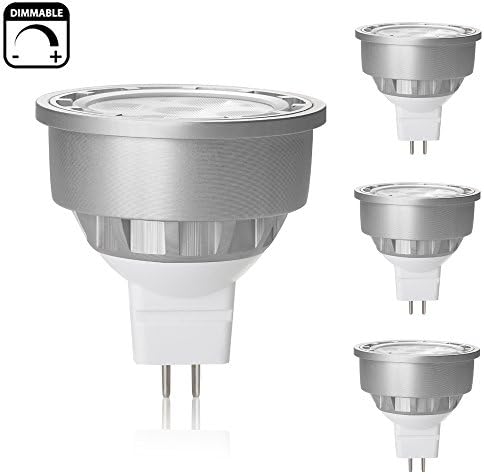 [Pack of 4]SHKNH Dimmable MR16 Led Light Bulb, GU5.3 Base SpotLight, 12V, 5W, 50W Halogen Lamp Equivalent, 45°Beam Angle, Aluminum Reflector, 500Lm, Recessed Light, Track Lighting(Warm White)