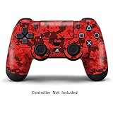 PS4 Controller Designer Skin for Sony PlayStation 4 DualShock Wireless Controller - Digicamo Red