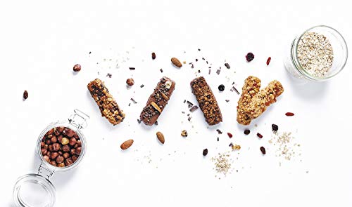 Mastrad Granola Bar Kit - at Home Granola Bar Maker - 10 Bar Tray with Storage Case and Spatula - Make Healthy Cooked or Raw Cereal and Granola Bars - Perfect for Kids and Family
