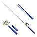 SUPOW® Fishing Rod, 39 inch Telescopic Saltwater Fishing Rod Ice Fishing Foldable Pole Mini Portable Travel Pocket Size Drum Wheel Rod Aluminum Alloy Pen Shaped Pole Ideal Fishing Rod & Reel Combo Great Gift-Blue